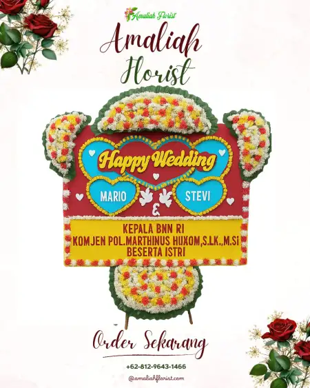 Papan Bunga Pernikahan Meraksa Aji